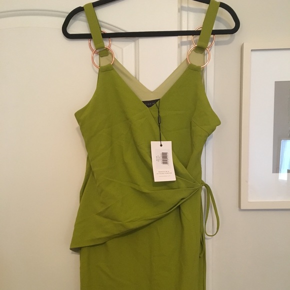 olive green and rose gold outfit